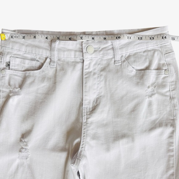 Judy Blue White Skinny Fit Jeans S Sz 7 / 28 Lace Patches Stretch Distressed - Picture 15 of 16